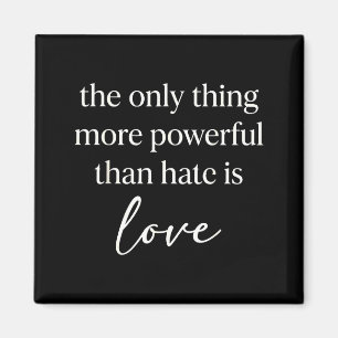 Vintage positive vibes love conquers hate quote magnet