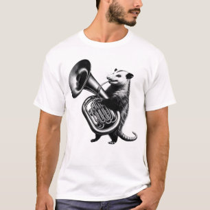 Vintage Possum Opossum Playing Tuba Tubaist Tuba T-Shirt