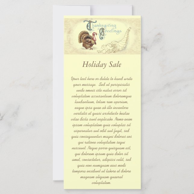 Vintage Post Card Thanksgiving Turkey (Front)