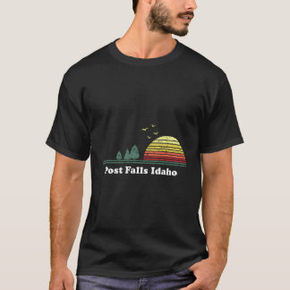 Vintage Post Falls Idaho Sunset Souvenir Print T-Shirt