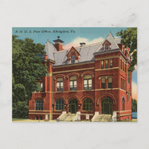 Vintage Post Office, Abingdon, Virginia Postcard