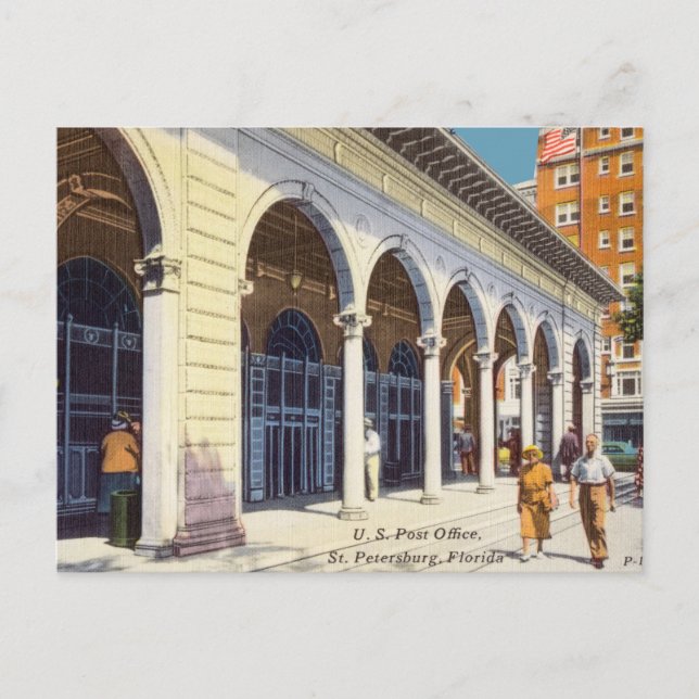 Vintage, Post Office, St. Petersburg, Florida Postcard (Front)