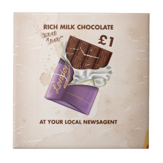 Vintage Post-War Chocolate Advertisement Tile