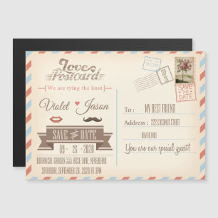 Vintage Postage Magnetic Invitation