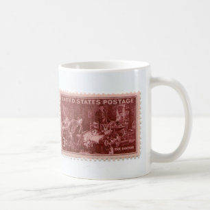 Vintage Postage Stamp Coffee Cup