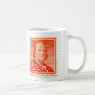 Vintage Postage Stamp Coffee Cup