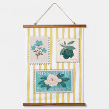 Vintage Postage Stamp Kitchen Print | Retro Blue 