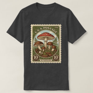 Vintage Postage Stamp Mushrooms T-Shirt