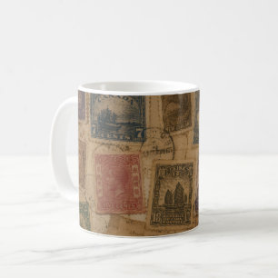Vintage Postage Stamp Philatelic Ephemera Coffee Mug