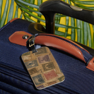Vintage Postage Stamp Philatelic Ephemera Luggage Tag