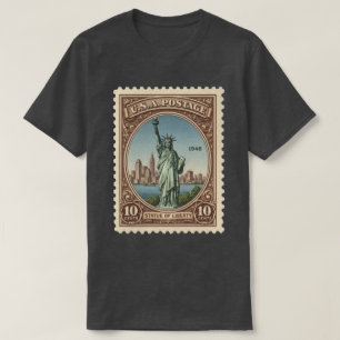 Vintage Postage Stamp Statue of Liberty T-Shirt