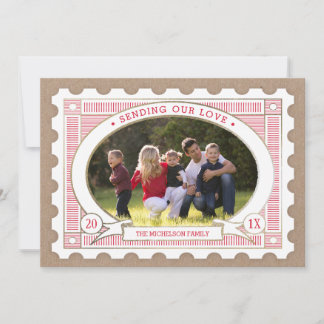 Vintage Postage Stamp Valentine's Photo Card