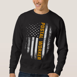 Vintage Postal Worker American Flag US Postal Serv Sweatshirt