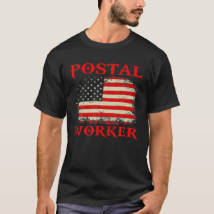 Vintage Postal Worker American Flag US Postal Serv T-Shirt
