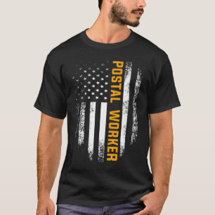 Vintage Postal Worker American Flag US Postal Serv T-Shirt