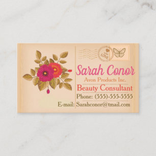 Vintage Postcard Beauty Consultant Business Card
