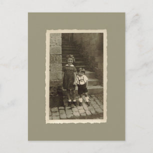Vintage Postcard - Boy and Girl