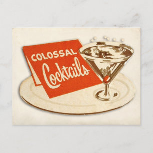 Vintage Postcard - Colossal Cocktails