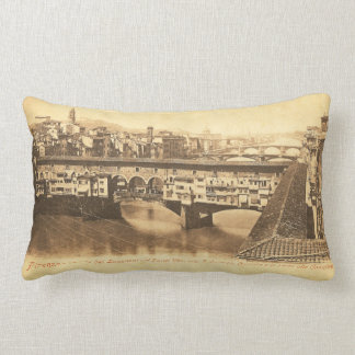 Vintage Postcard, Florence, Italy Lumbar Cushion