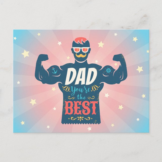 Vintage postcard for Father's day. (Front)