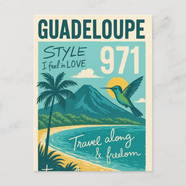 Vintage Postcard Guadeloupe, Dream Beach (Front)