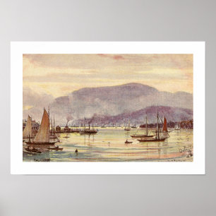 Vintage Postcard Hobart, Tasmania, Australia Poster