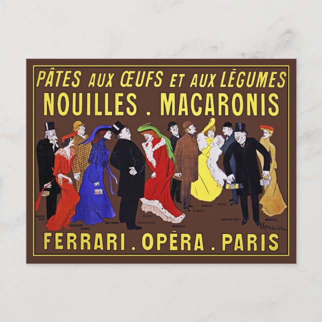 Vintage Postcard: Leonetto Cappiello - Pâtes aux O Postcard (Front)