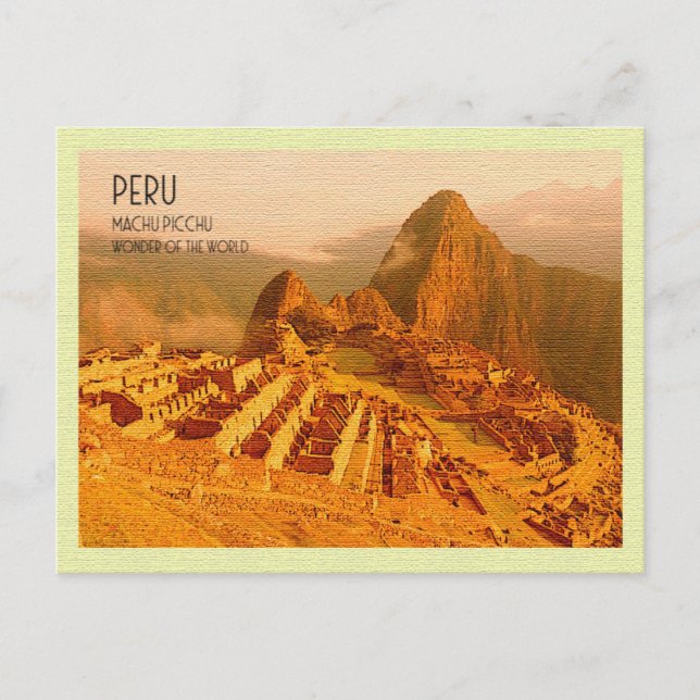 Vintage Postcard Machu Picchu Peru (Front)