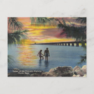 Vintage Postcard Overseas Highway Florida Keys