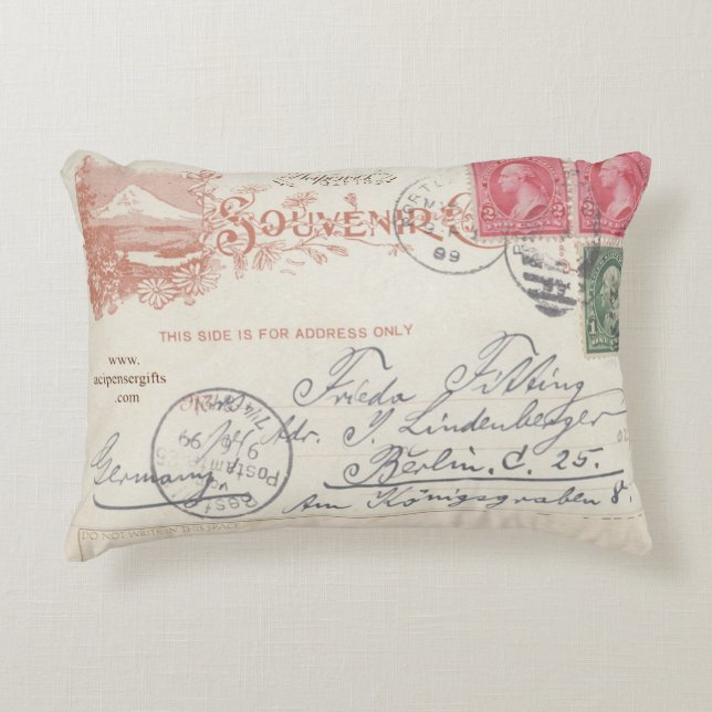 ****VINTAGE POSTCARD PILLOW**** DECORATIVE CUSHION (Front)