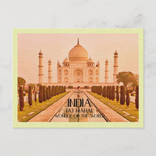 Vintage Postcard Taj Mahal India (Front)