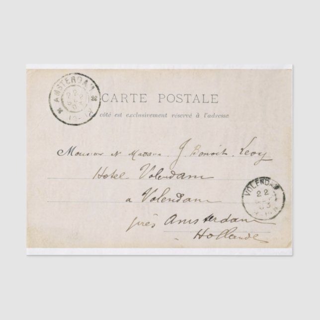 Vintage Postcard Tissue Paper (Front)