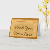 Vintage Postcard Wish You Were Here Card (Yellow Flower)
