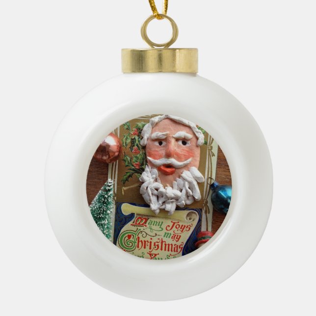Vintage postcard with old ornaments (Front)