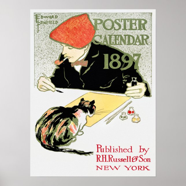 Vintage Posted Calendar Ad Poster (Front)