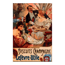Vintage Poster Alphonse Mucha Biscuits Ad