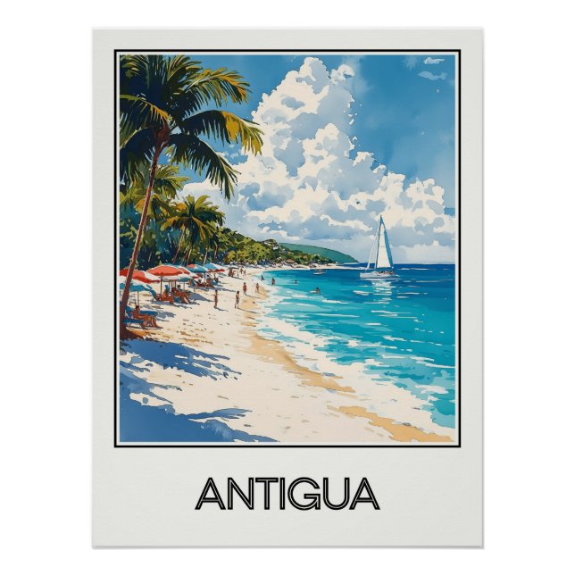 Vintage poster Antigua, tropical paradise (Front)