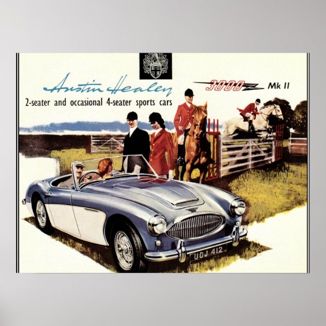 VINTAGE POSTER - AUSTIN HEALEY 3000 (Front)