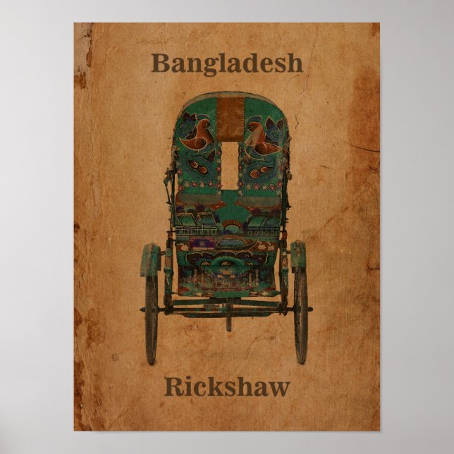 Vintage Poster Bangladesh Rickshaw (Front)