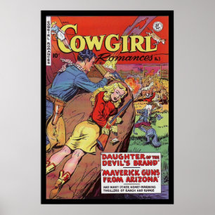 Vintage Poster Comic Book Covers Cowgirl
