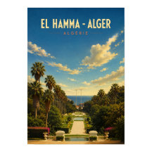 Vintage Poster El Hamma Test Garden - Algiers