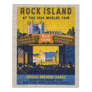 Vintage Poster For 1933-34 Chicago World's Fair Jigsaw Puzzle