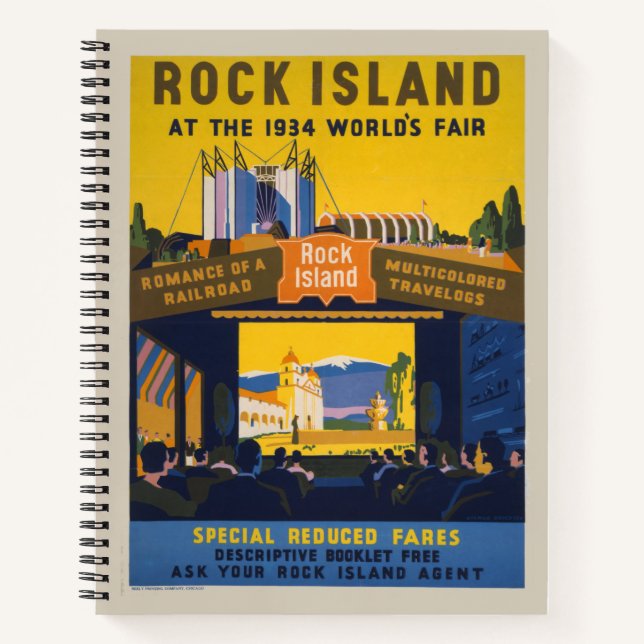 Vintage Poster For 1933-34 Chicago World's Fair Notebook (Front)