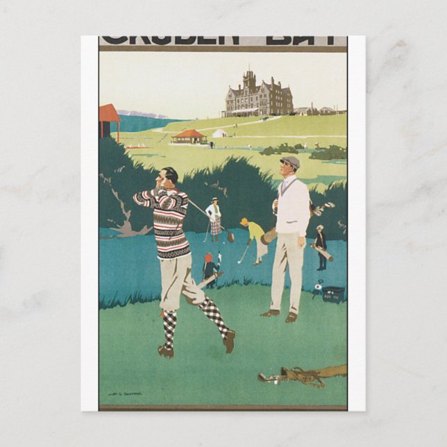 Vintage poster for Cruden Bay Postcard (Front)