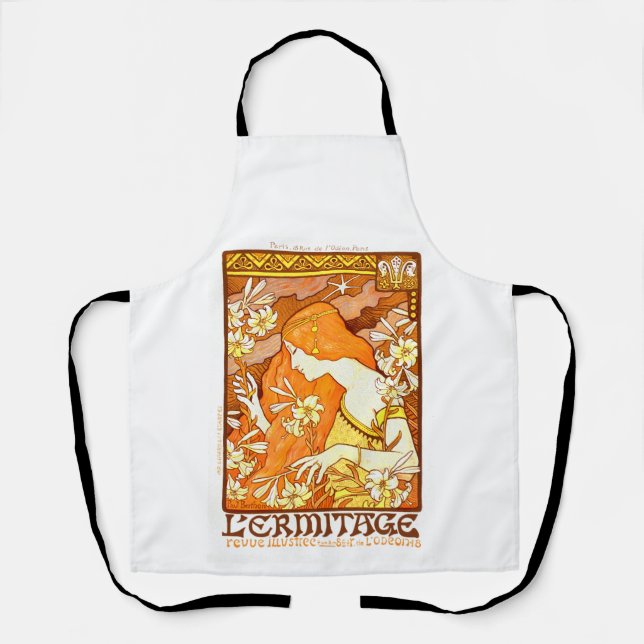 Vintage Poster French Magazine Art Nouveau Woman Apron (Front)