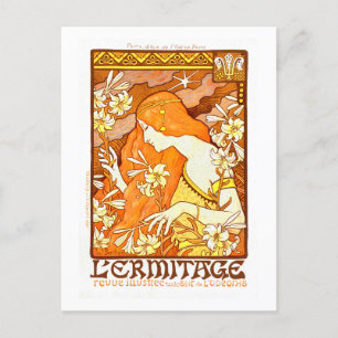 Vintage Poster French Magazine Art Nouveau Woman Postcard
