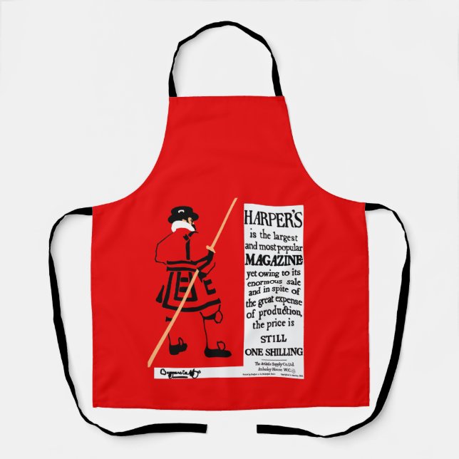 Vintage Poster Harper's Magazine Beefeater Apron (Front)