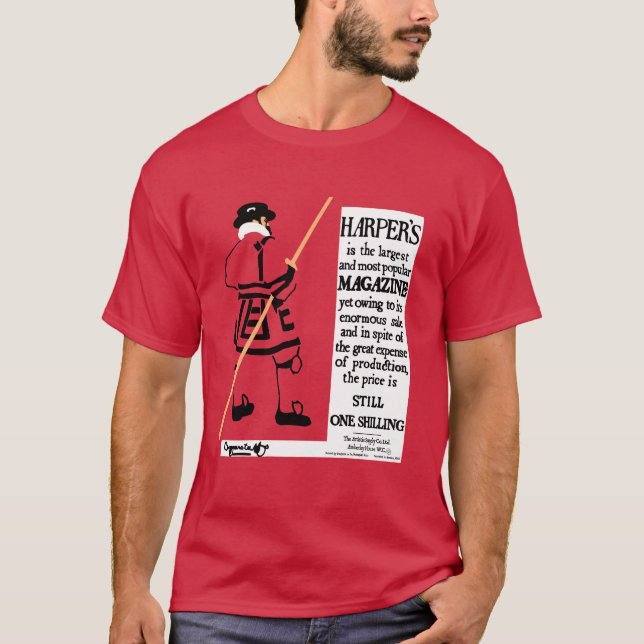 Vintage Poster Harper's Magazine Beefeater T-Shirt (Front)
