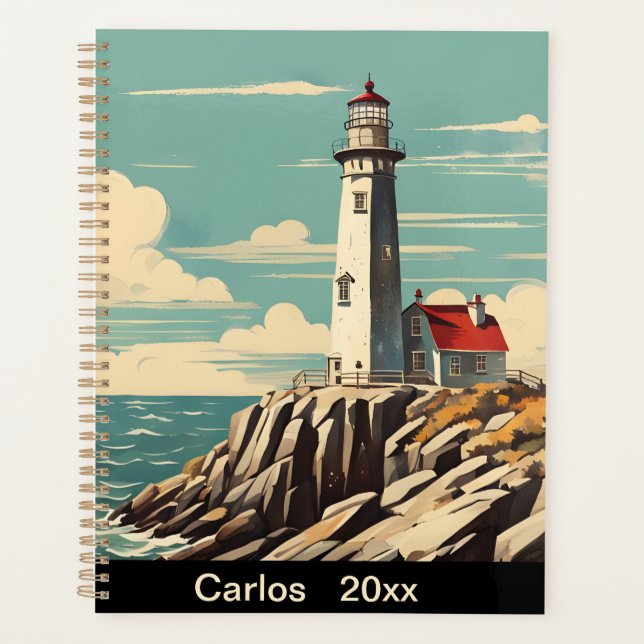 Vintage Poster Lighthouse Planner (Front)