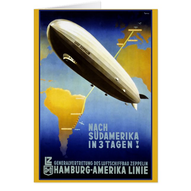 Vintage Poster of a Dirigible (Front)